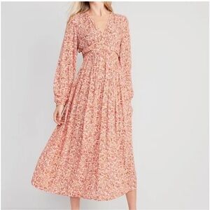 Old Navy Floral Waist Defined Side Cutout Maxi Dress Size XL